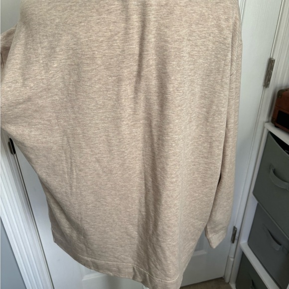 Orvis Sweatshirt Beige Oatmeal Long Sleeve Pullover V-neck Soft Fleece Large - Picture 6 of 15